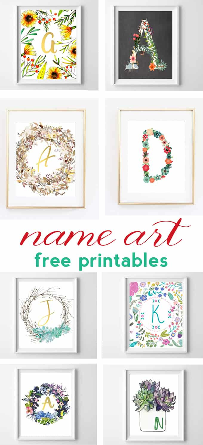 Name Art And Alphabet Printables {Free Printable Art} intended for Free Name Printables