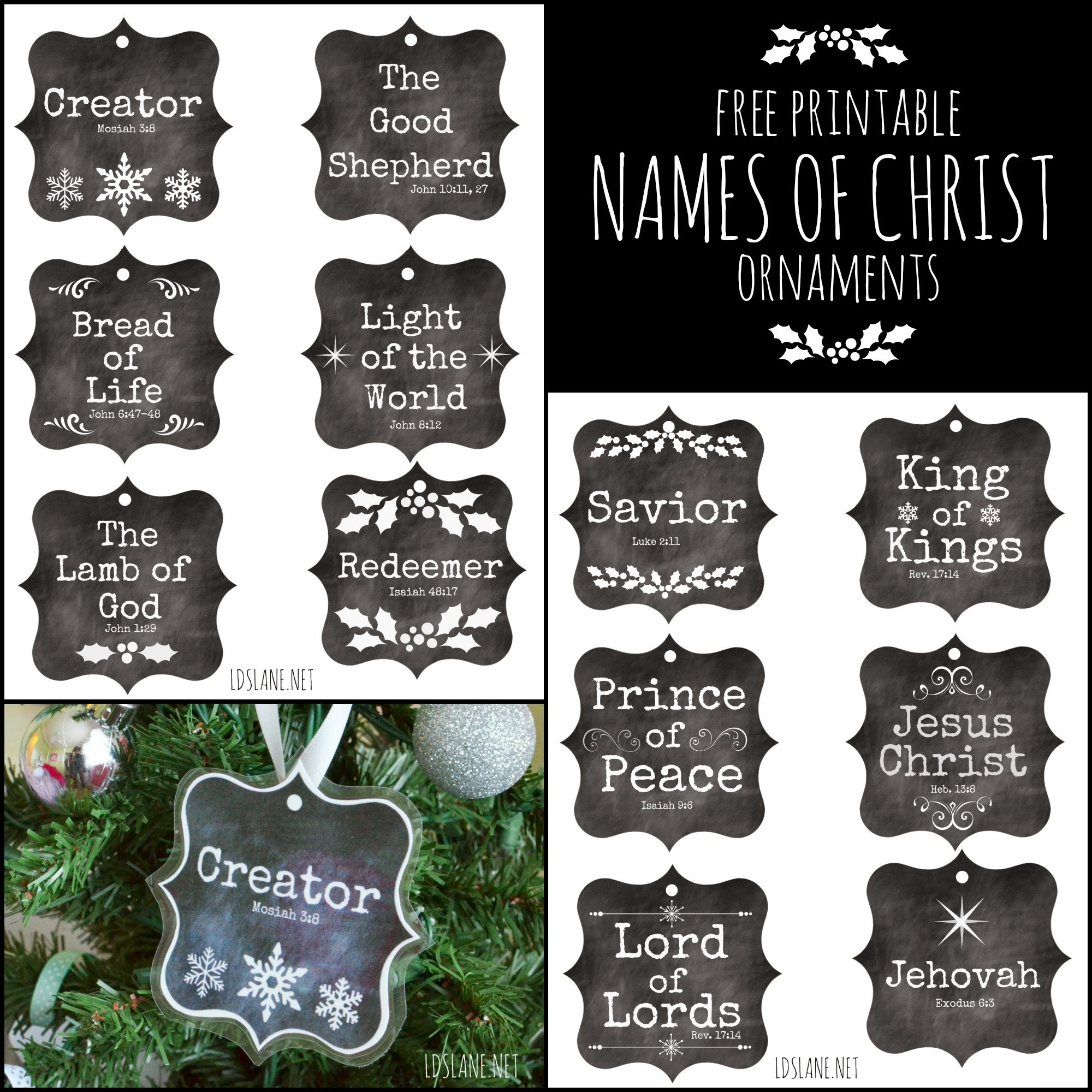 Names Of Christ - Free Printable Ornaments with Free Printable Names of Jesus