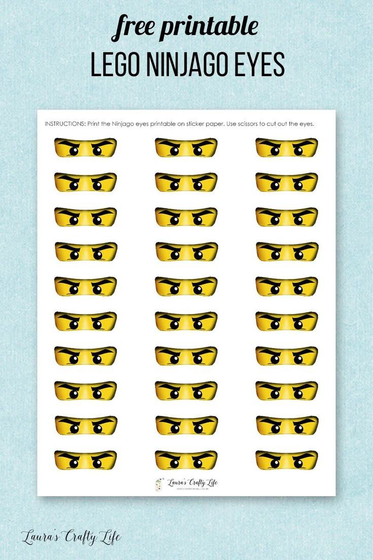 Ninjago Cupcake Liners for Lego Ninjago Eyes Free Printable