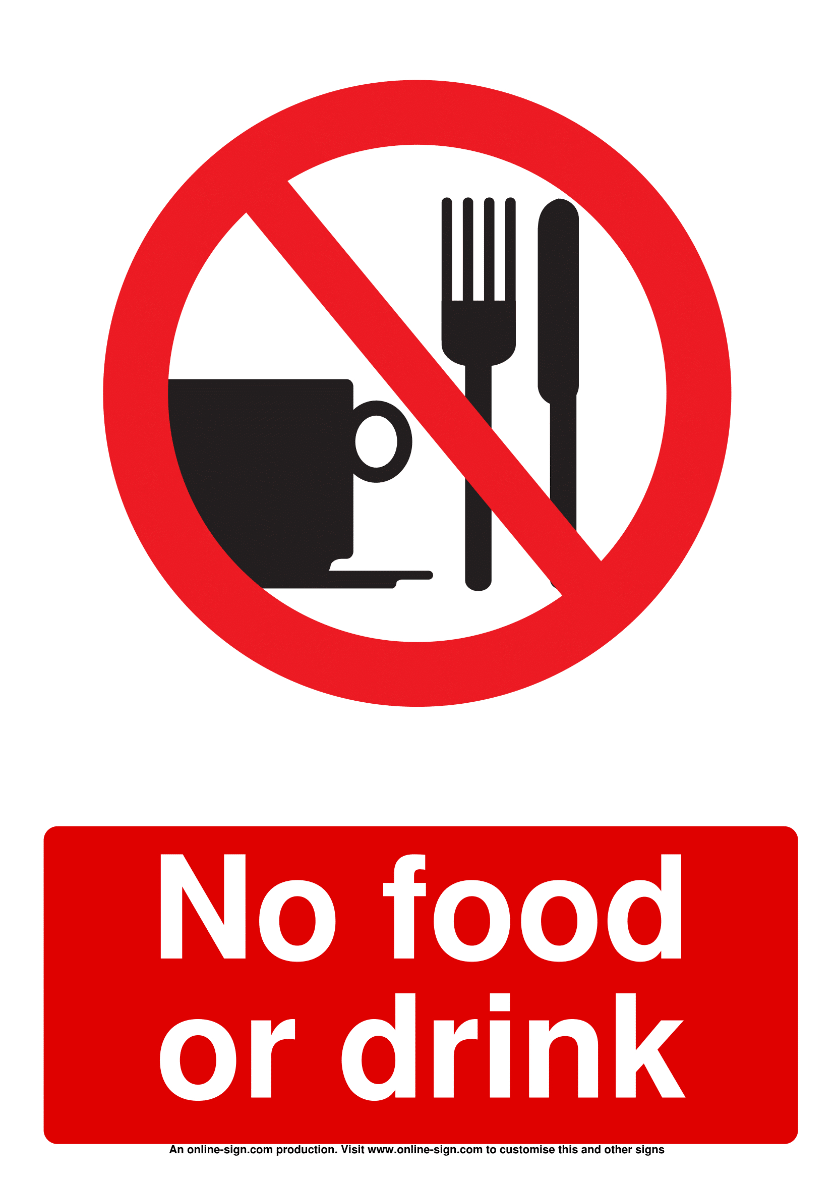 No Food Or Drink Signs | Poster Template intended for No Food or Drink Sign Free Printable