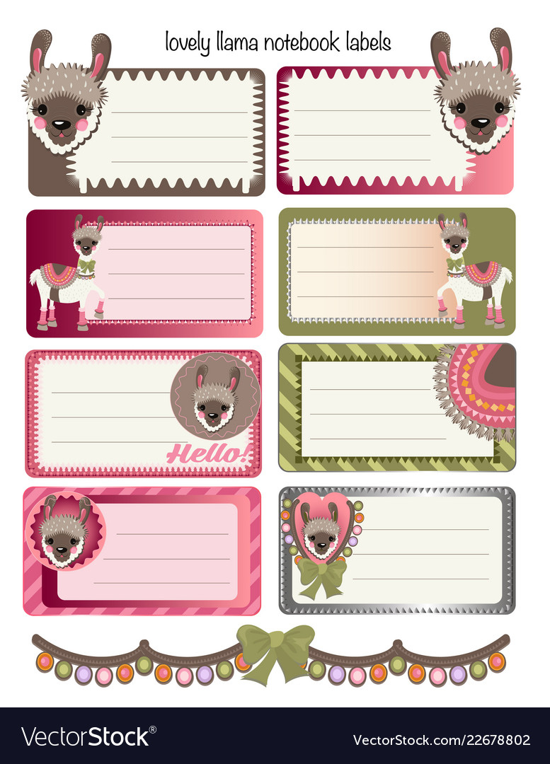 Notebook Labels Royalty Free Vector Image - Vectorstock throughout Free Printable Notebook Labels