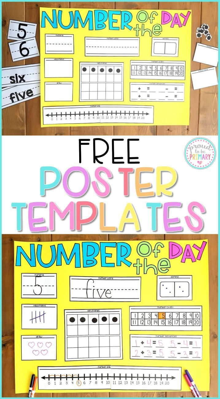 Number Of The Day Poster Templates with Free Printable Daily Five Posters