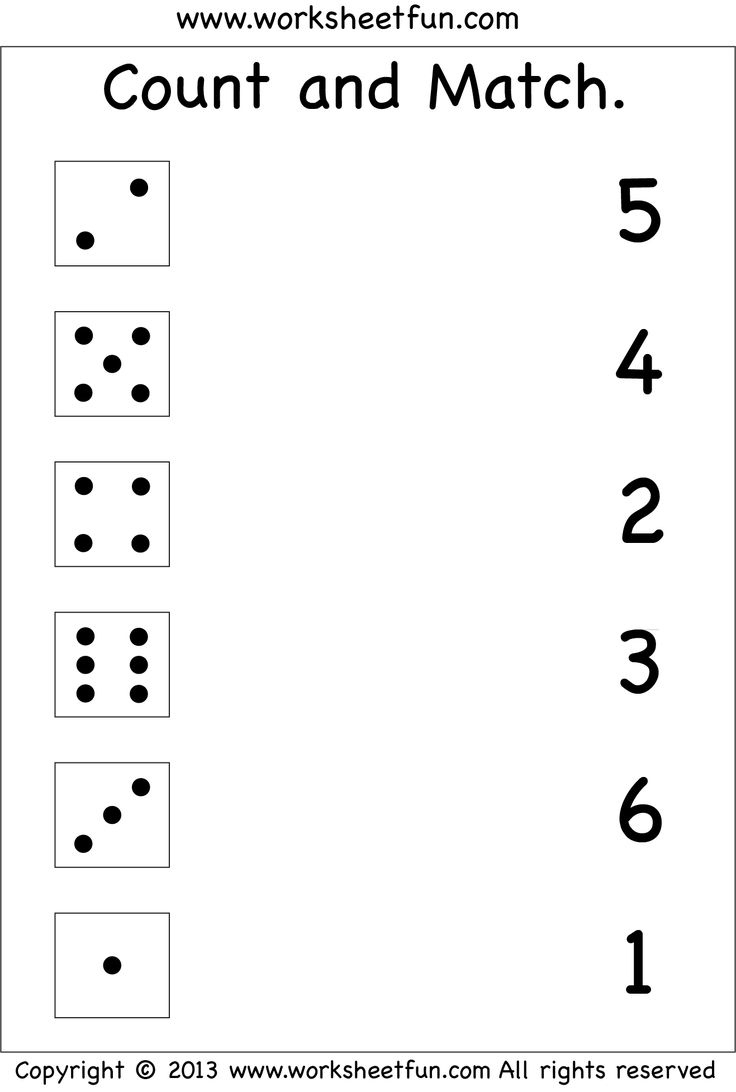 Numbers – Count And Match / Free Printable Worksheets with regard to Free Printable Vpk Worksheets
