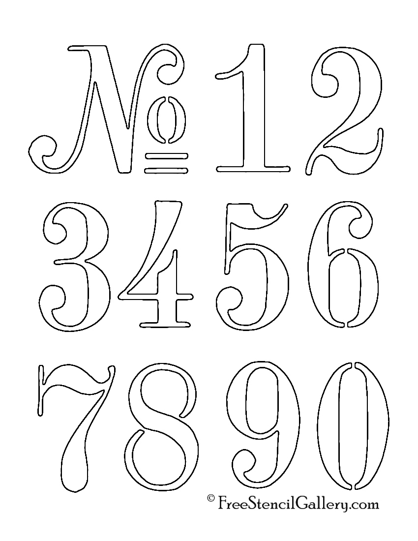 Numbers Stencil | Free Stencil Gallery - Worksheets Library in Letters And Numbers Stencils Printable Free