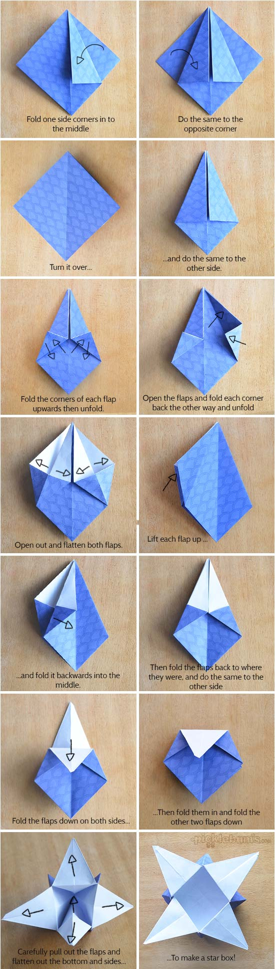 Origami Star Boxes With Printable Origami Paper - Picklebums within Free Printable Origami Diagrams