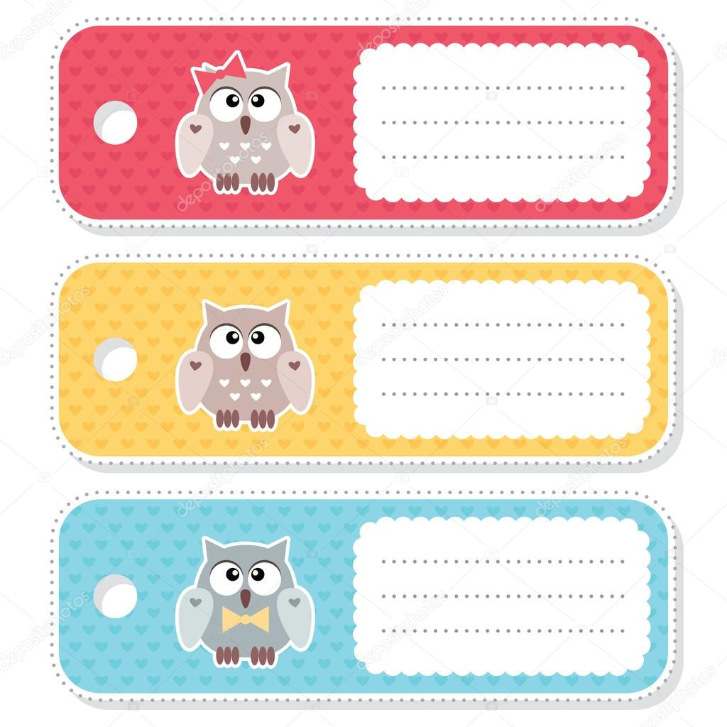 Owl Gift Tags Stock Vector©Slybrowney 87096456 in Owl Name Tags Printable Free