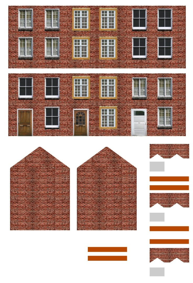 Paper Buildings - 10 Free Pdf Printables | Printablee for Free Printable Ho Scale Brick Paper