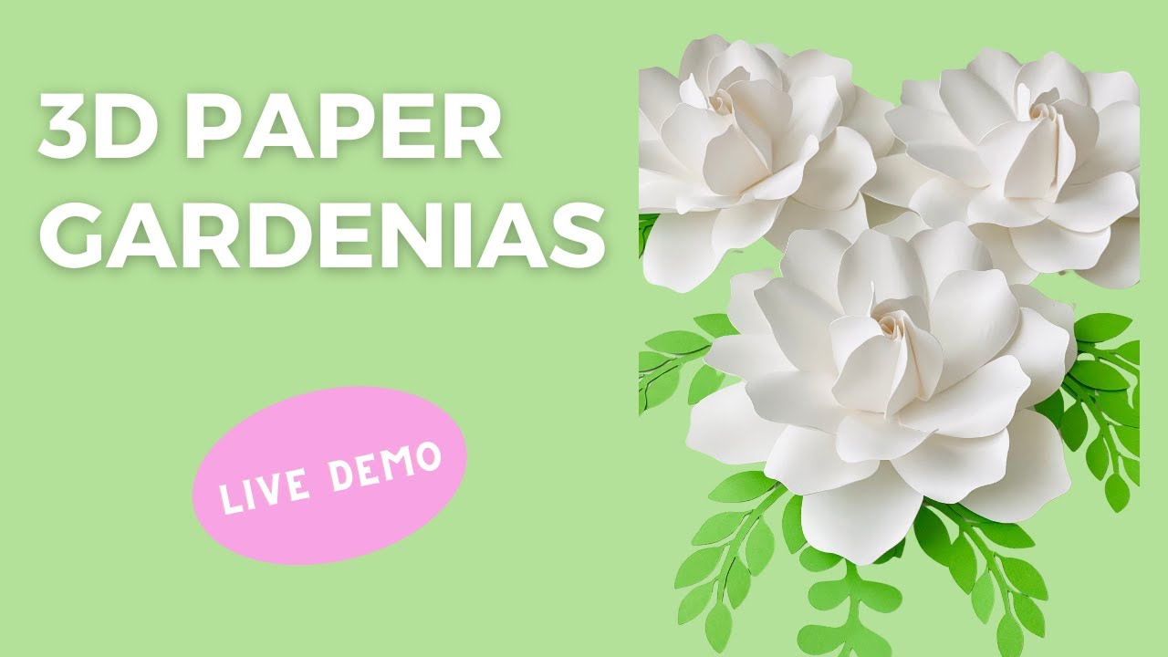Paper Gardenias, 3D Paper Flower Template, Svg Files, Cricut Creation, Paper Craft, Baby Shower for Free Gardenia Paper Flower Template