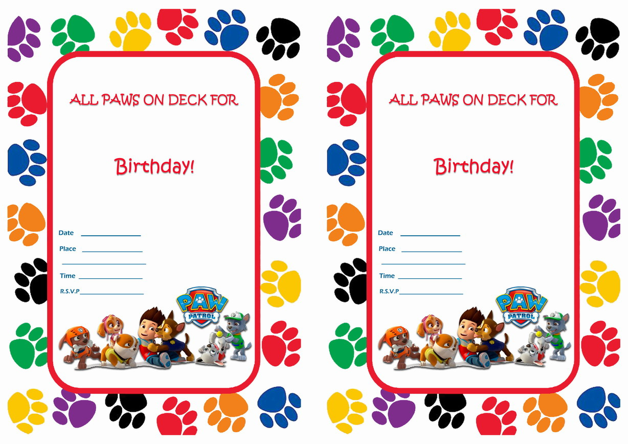 Paw Patrol – Birthday Printable intended for Free Paw Patrol Birthday Card Printables