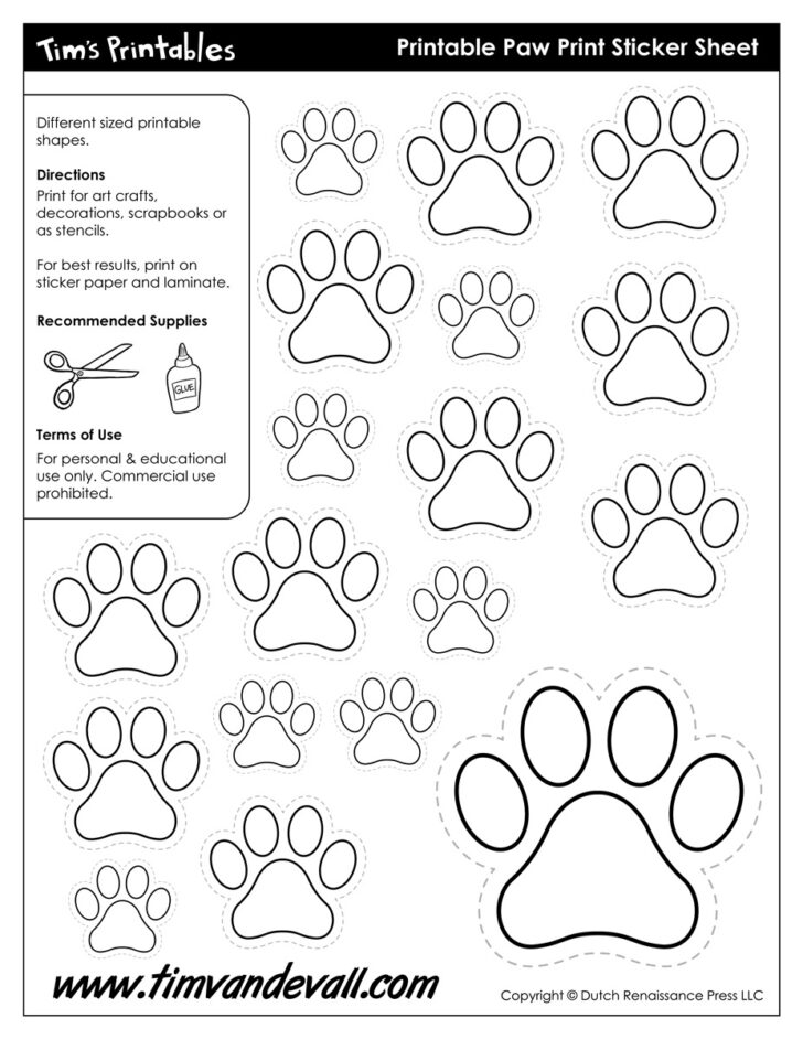 Free Printable Paw Print Stencils