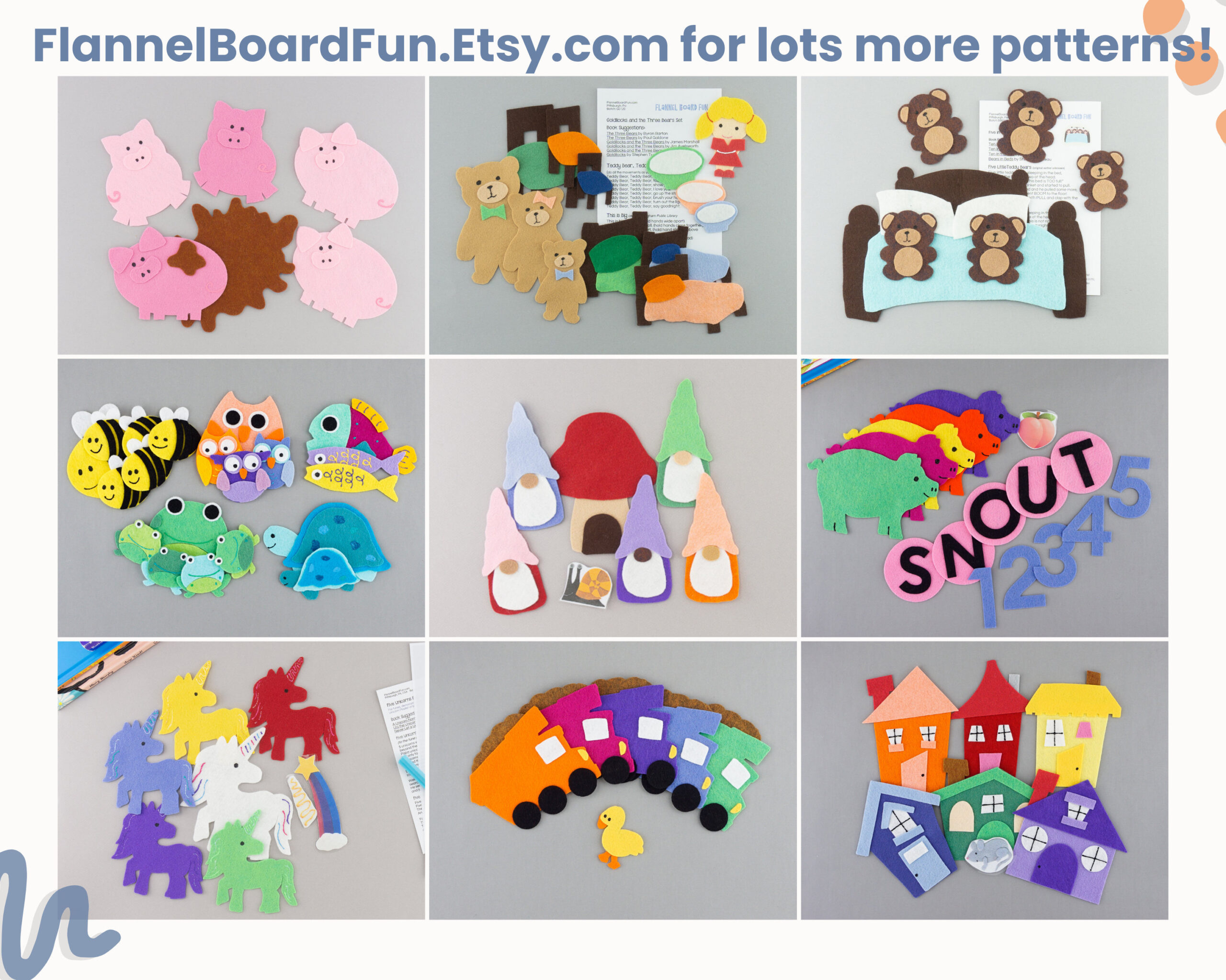 Pdf Pattern For Ocean Felt Board Story &amp;amp; Flannel Board Circle Time throughout Free Printable Felt Board Story Patterns