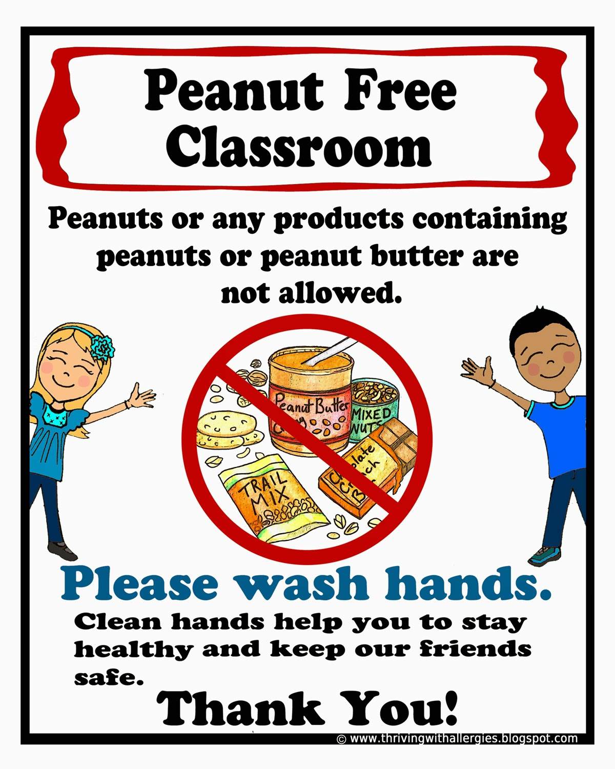 Peanut Tree-Nut Free Classroom Poster regarding Printable Peanut Free Classroom Signs