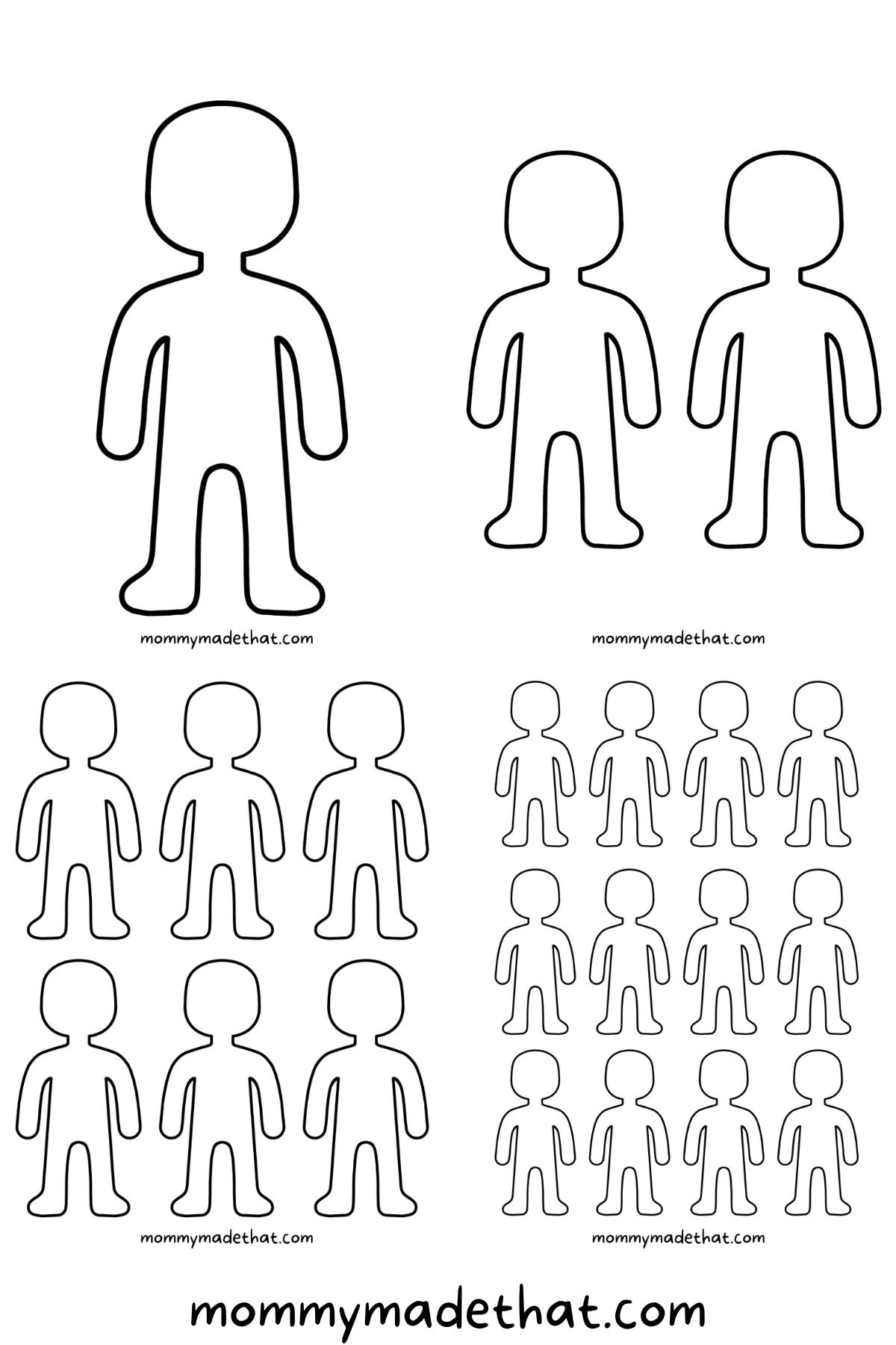 Person Outline And Templates (Lots Of Free Printables!) inside People Cutouts Stencil Printable