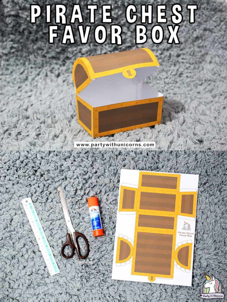 Pirate Treasure Chest Favor Box - Free Printable - Party With Unicorns in Free Printable Treasure Chest Box Template