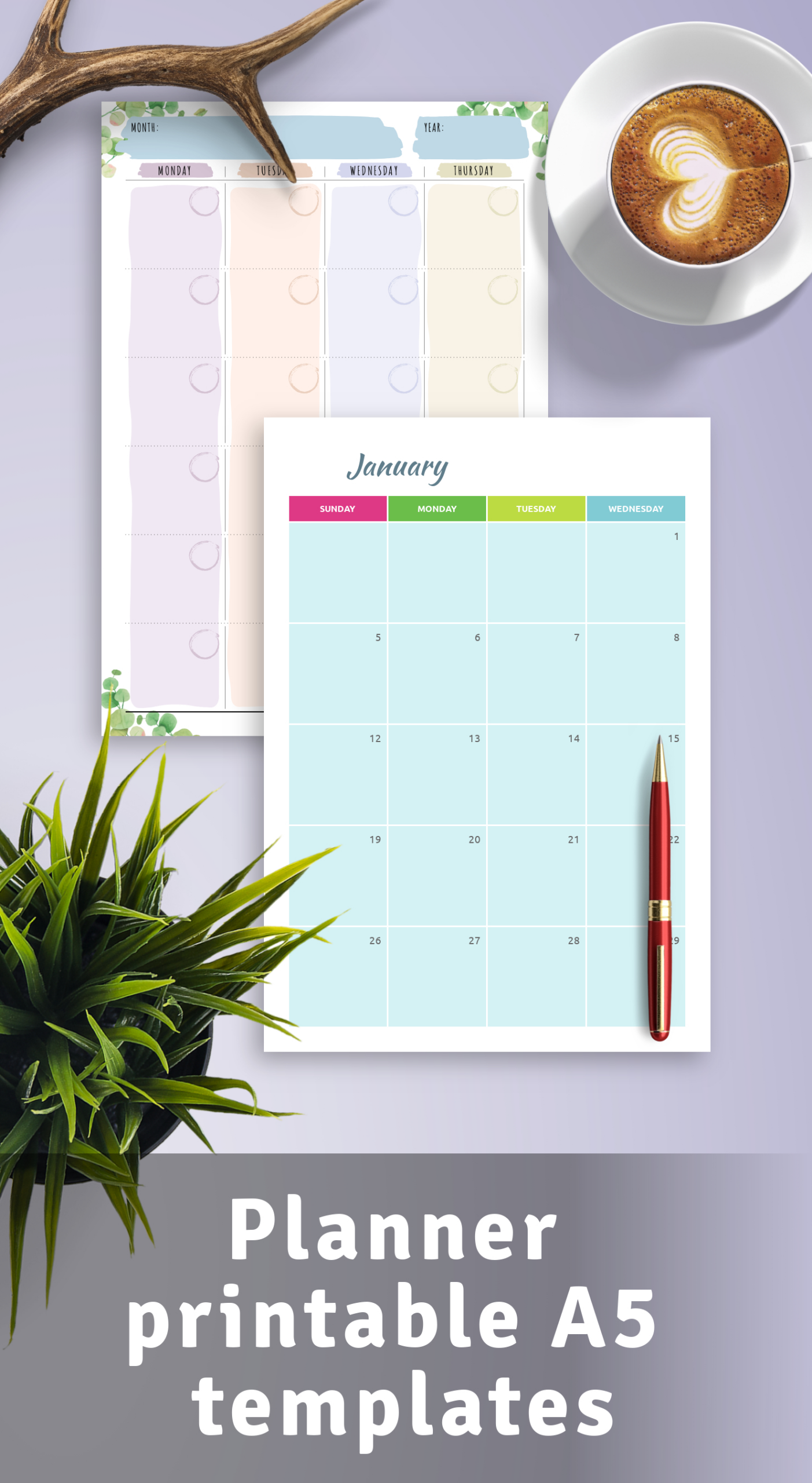 Planner Printable A5 Templates - Download Pdf inside Free A5 Printables
