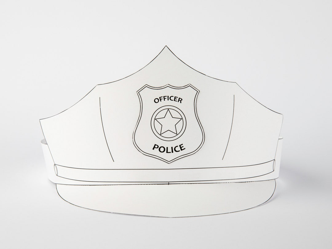 Police Officer Hat Template Community Helper Crafts Sales in Free Police Hat Printable