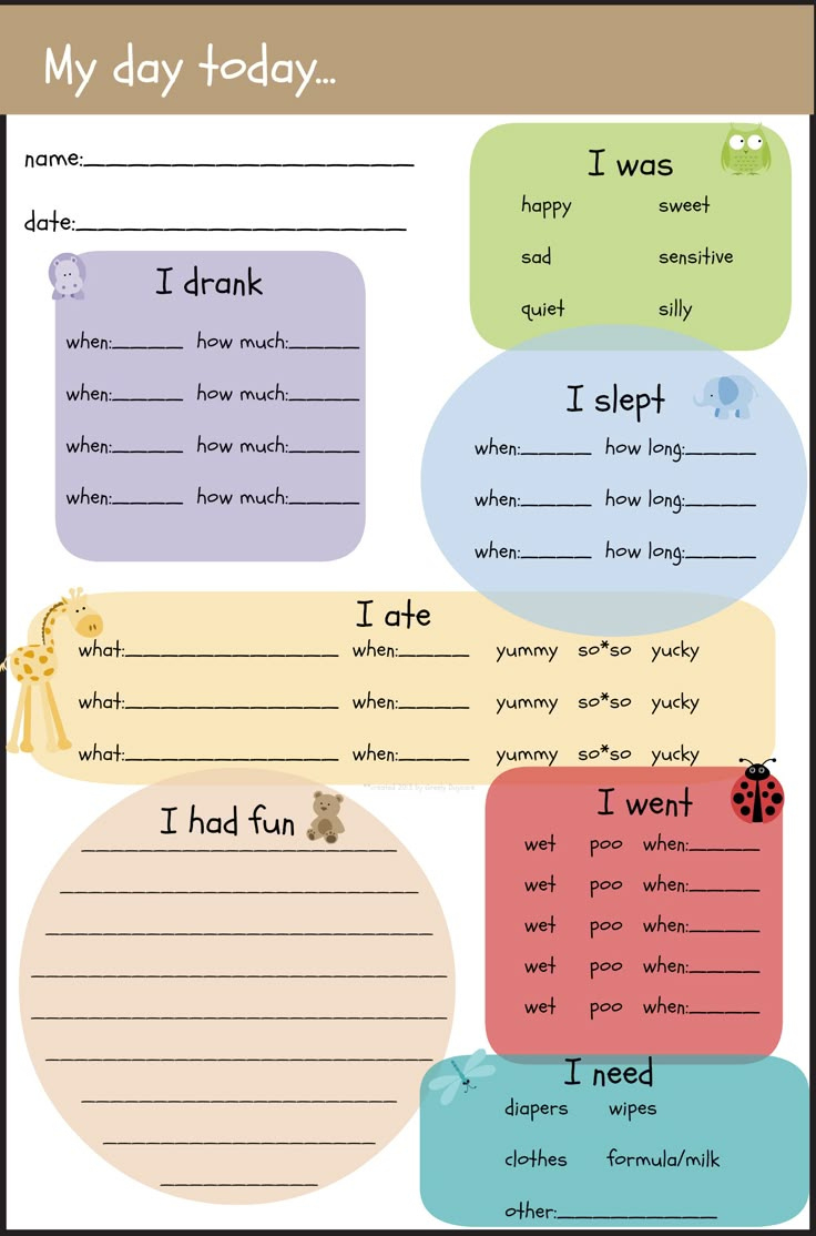 Preschool Daily Reports - 10 Free Pdf Printables | Printablee inside Free Preschool Daily Report Printable