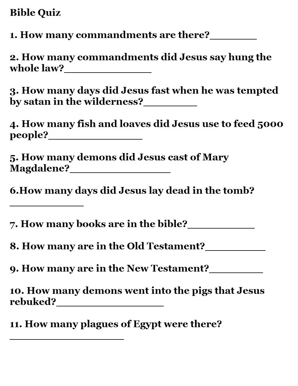 Printable Bible Quizzes - Worksheets Library regarding Free Printable Bible Trivia Questions