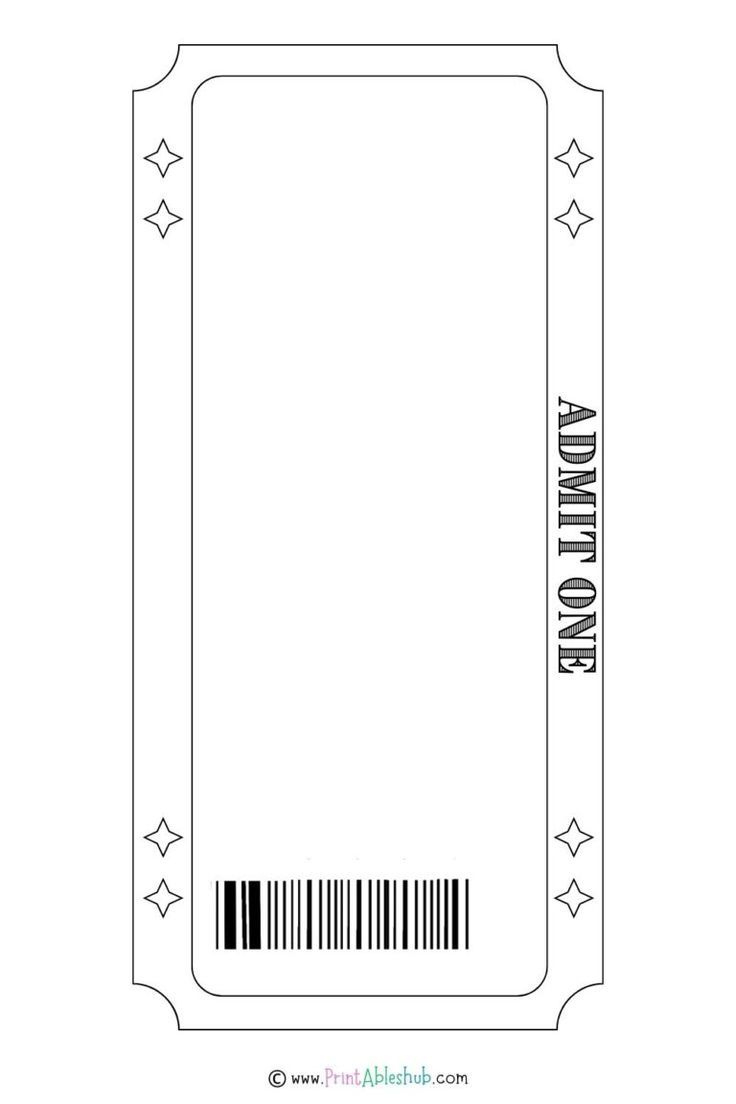 Printable Blank Ticket Design Templates Pdf in Admit One Ticket Printable Free