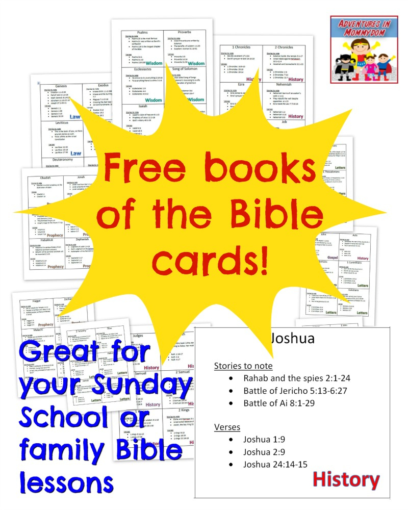 Printable Books Of The Bible Cards in Books of the Bible Cards Free Printable