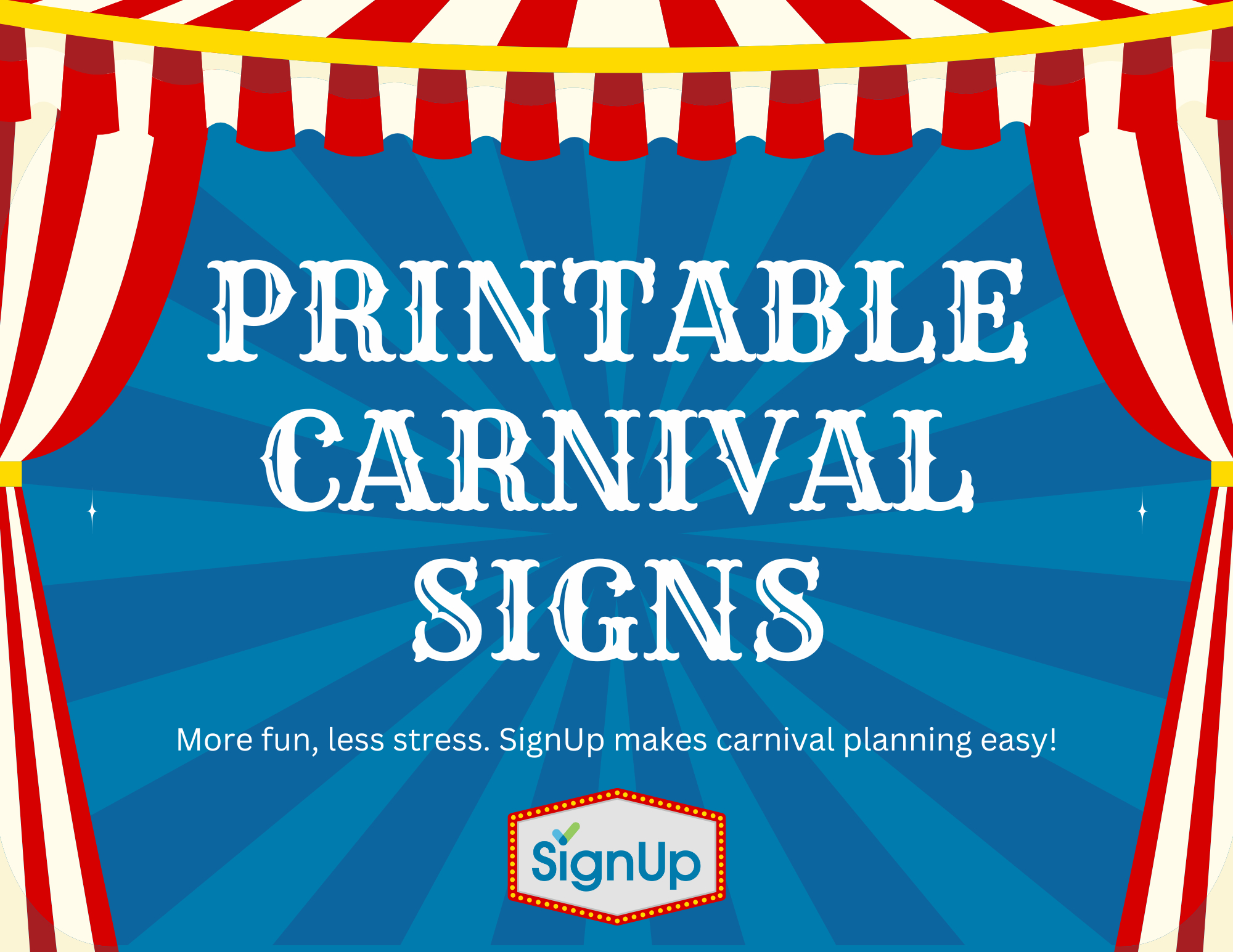 Printable Carnival Signs - Free Festive Signage For Games, Tickets pertaining to Free Printable Carnival Directional Signs