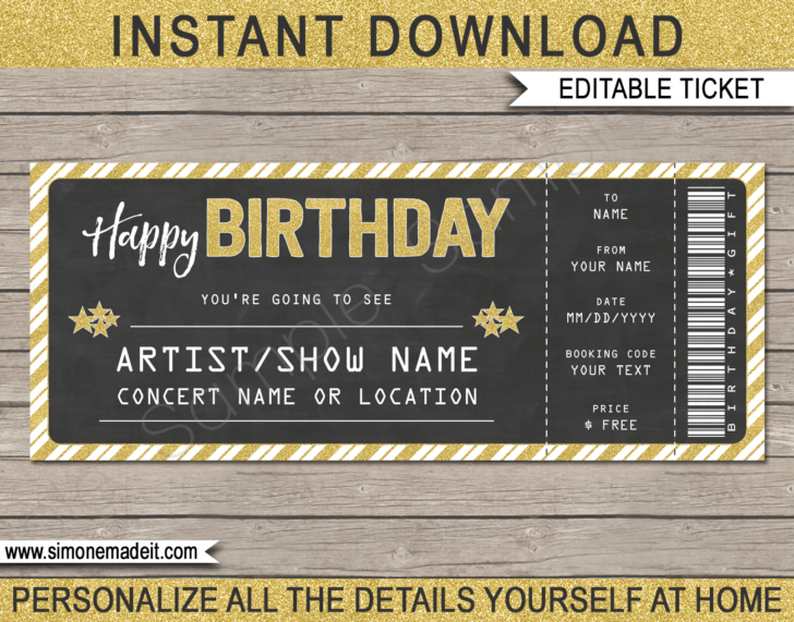 Free Concert Ticket Printable