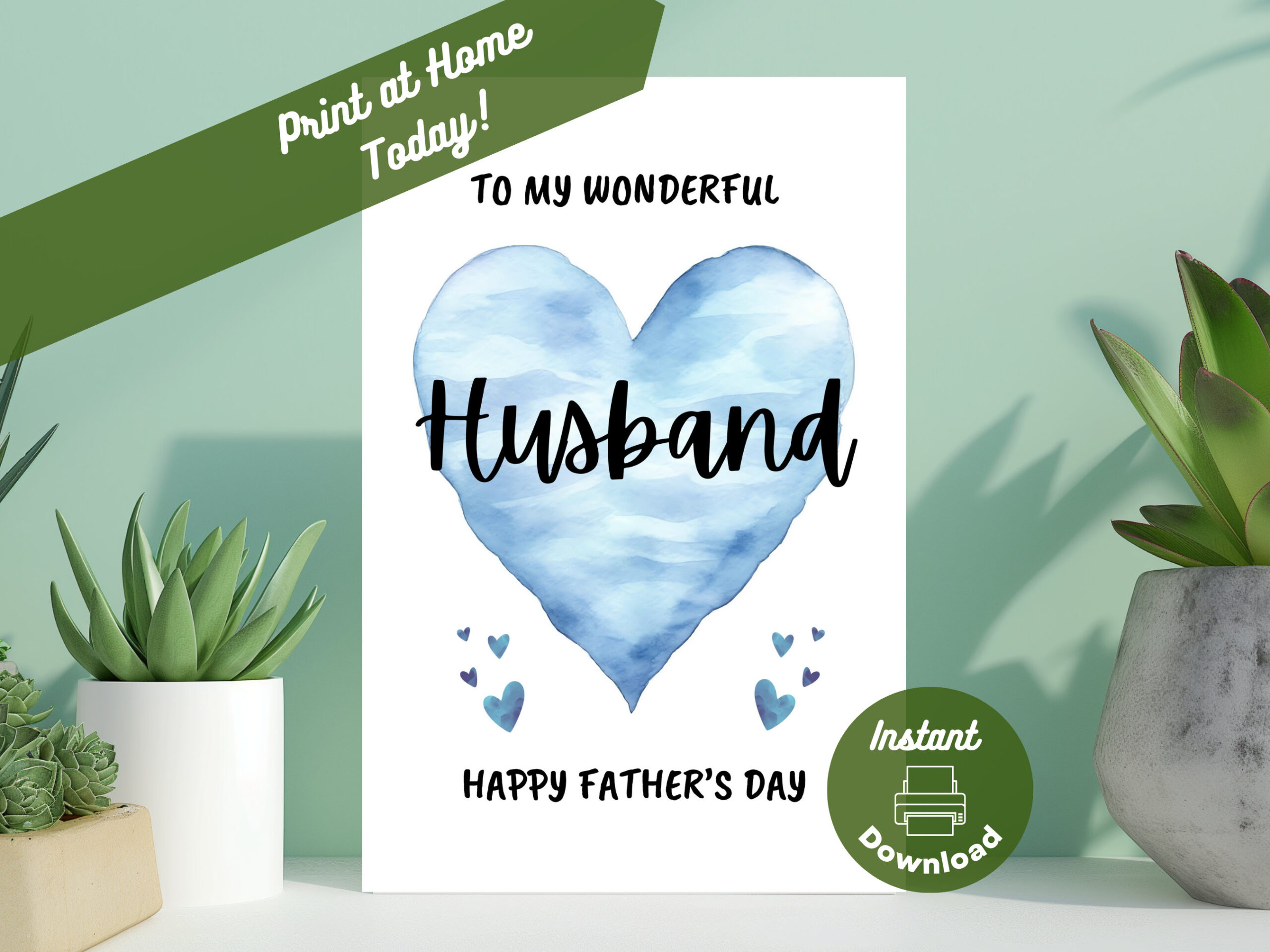 Printable Father&amp;#039;S Day Card For Husband, Instant Download, Print inside Free Printable Fathers Day Cards For Husband