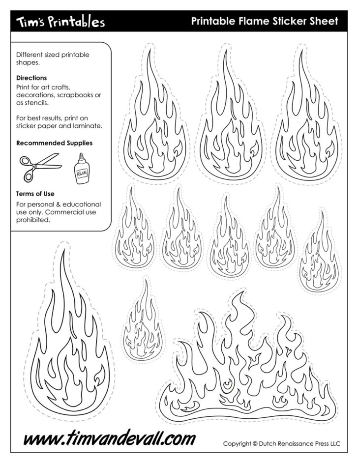 Free Printable Flame Stencil