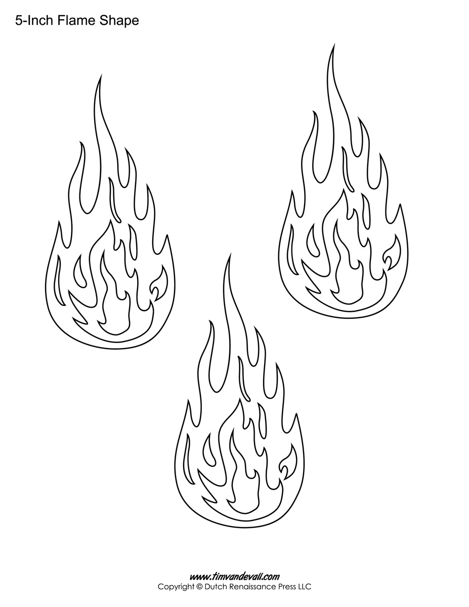Printable Flame Stickers, Flame Templates, Flame Shapes intended for Free Printable Flame Stencil