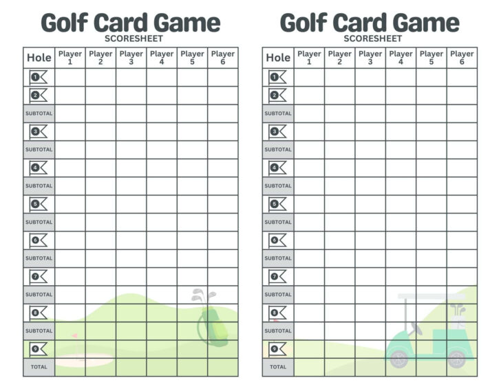 Free Printable Golf Scorecards