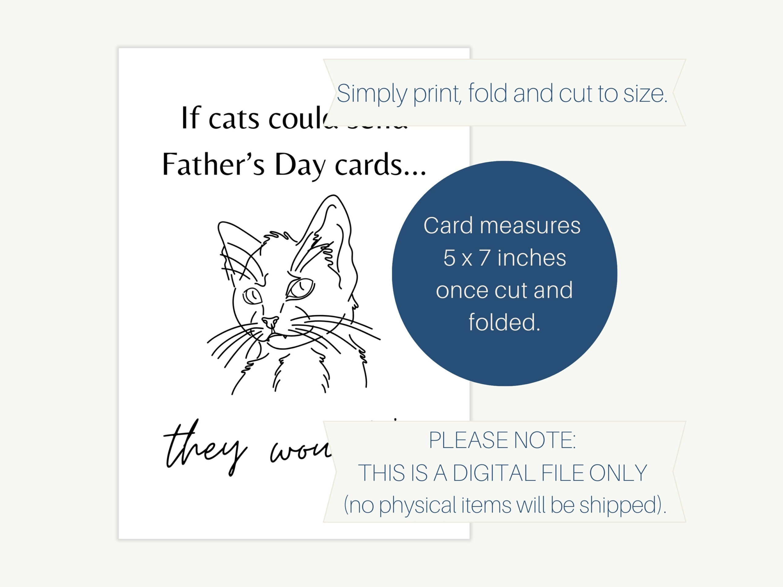 Printable If Cats Could Send Father&amp;#039;S Day Cards They Wouldn&amp;#039;T 5X7 regarding Free Printable Fathers Day Cards From the Cat