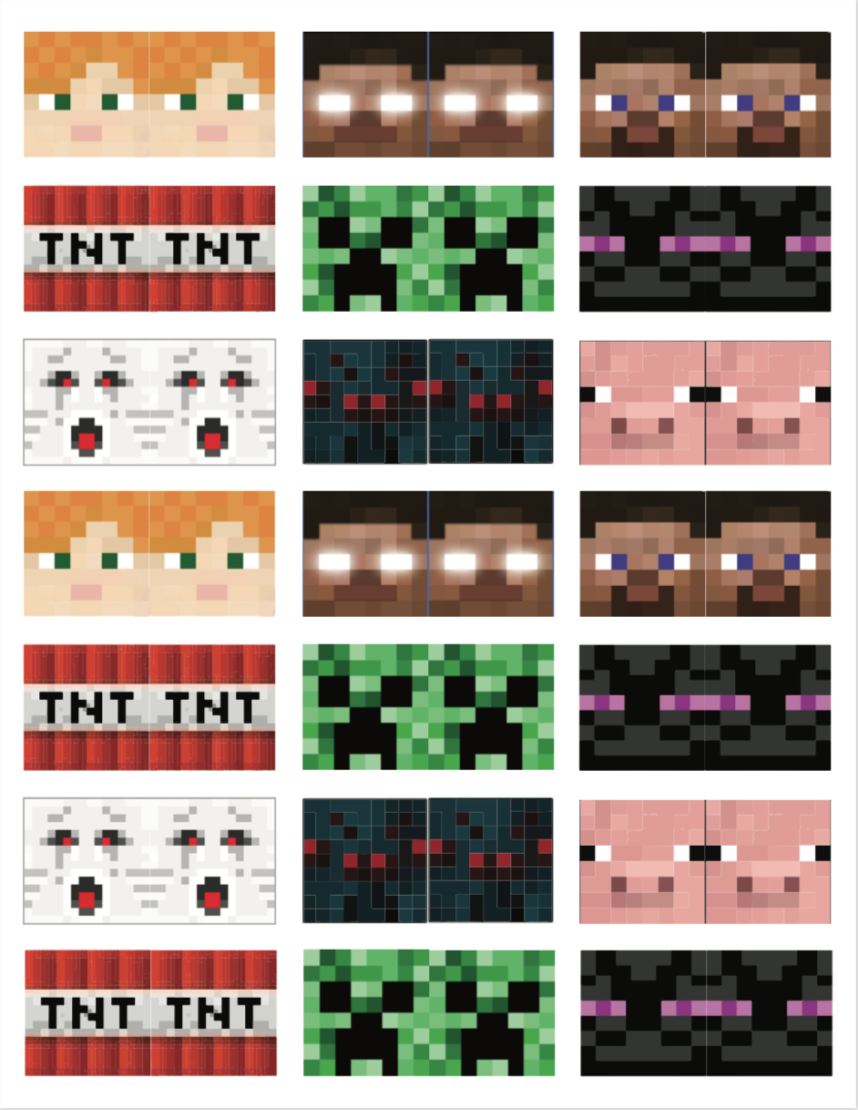 Printable Minecraft Cupcake Toppers Minecraftpressedpixels for Free Printable Minecraft Cupcake Toppers