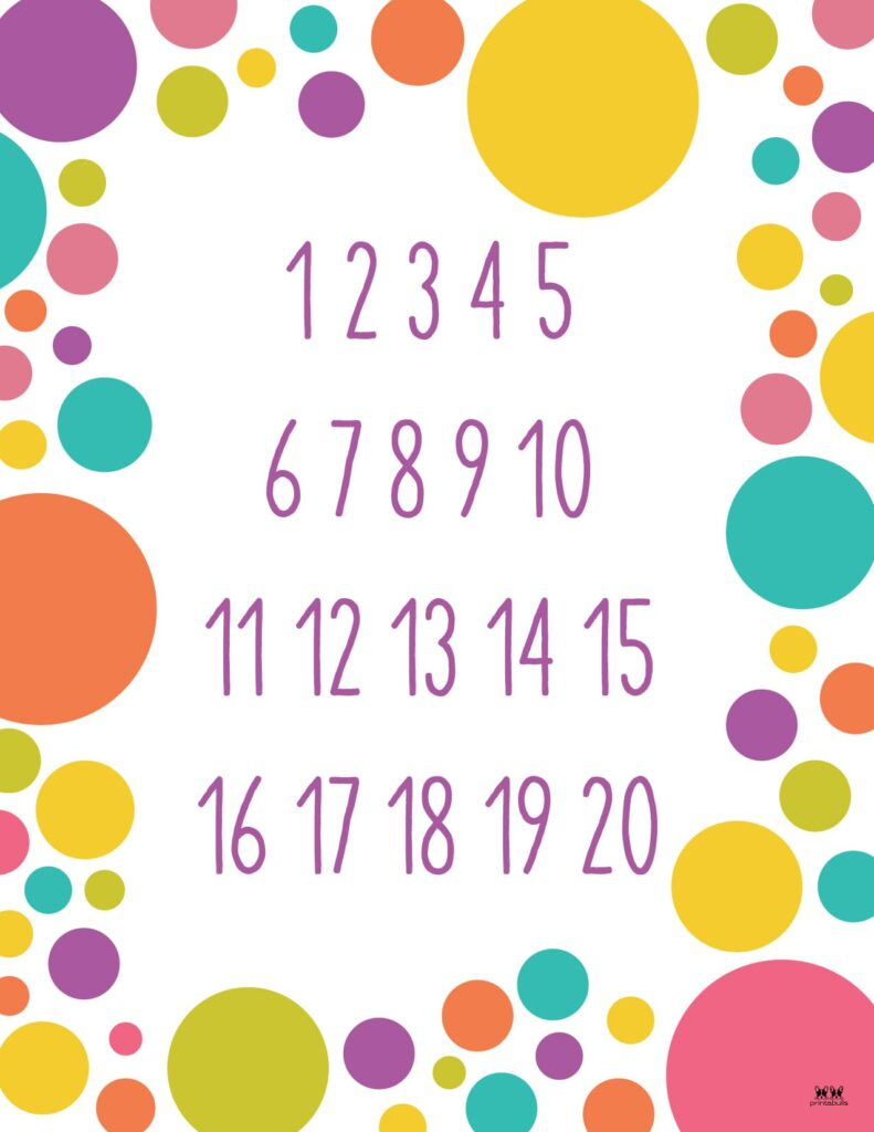 Printable Numbers - 58 Free Printables | Printabulls pertaining to Free Large Printable Numbers 1-20