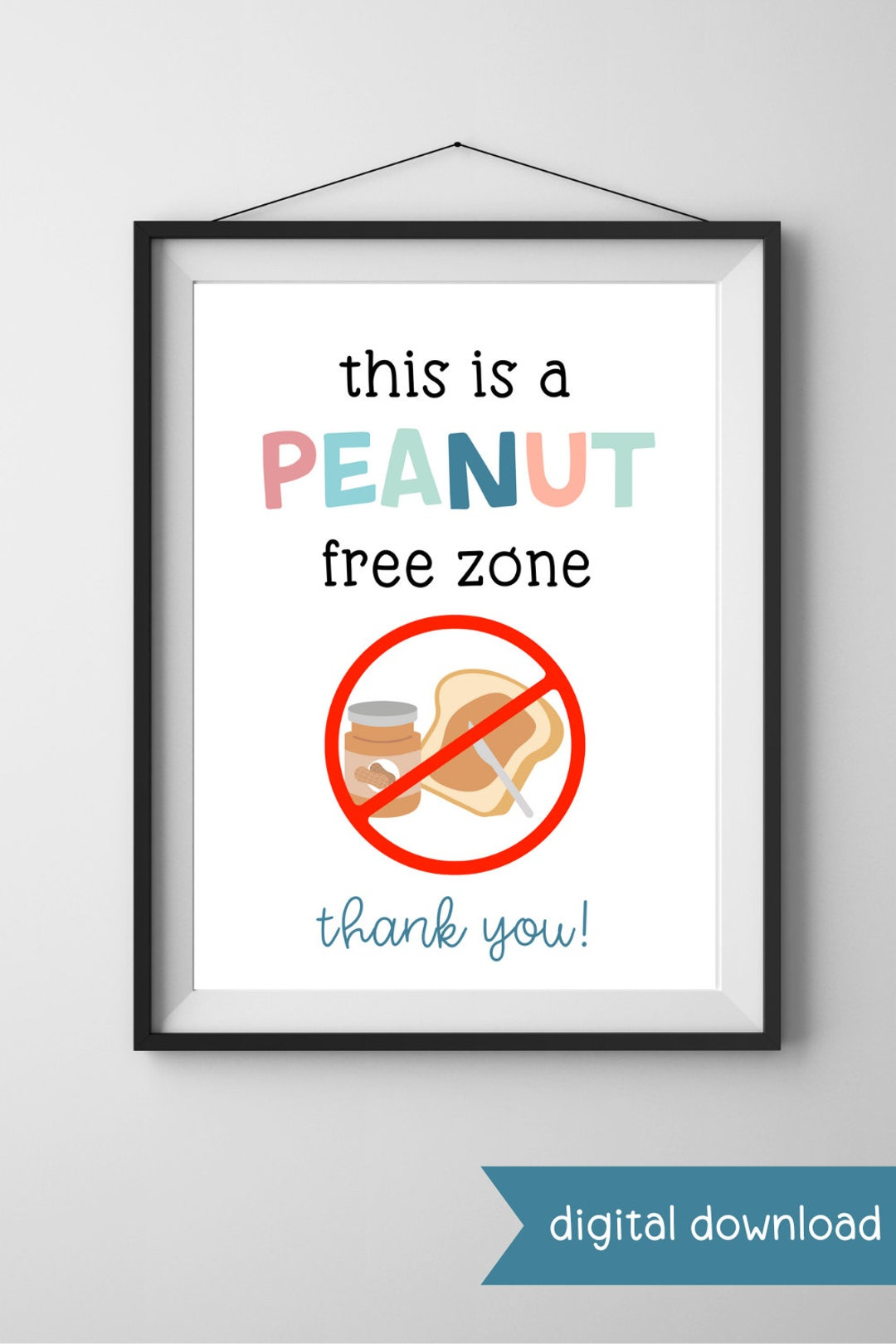 Printable Peanut Free Zone Sign - Food Allergy Sign - Peanut with Printable Peanut Free Classroom Signs
