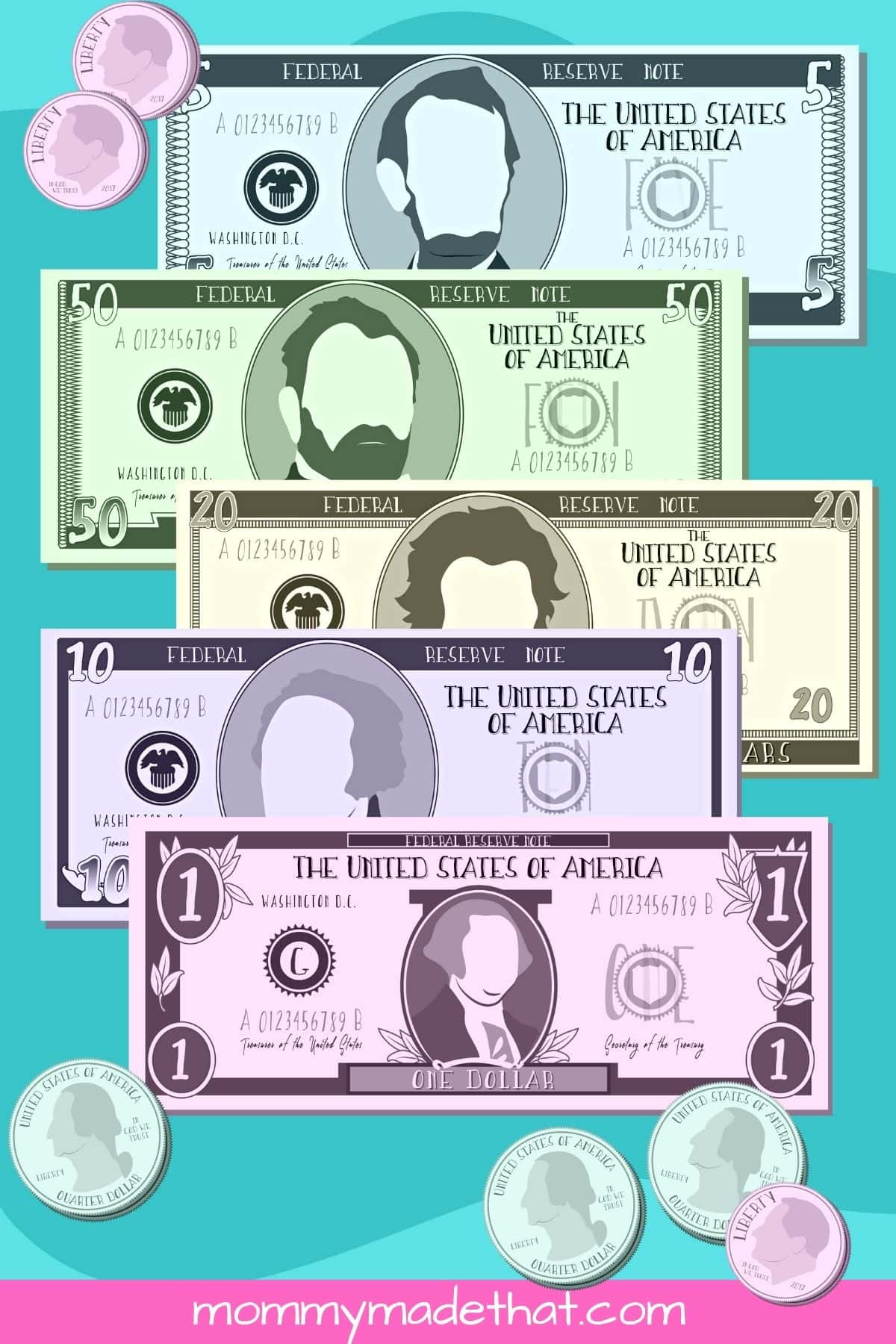 Printable Play Money (Lots Of Free Fake Money Templates) for Free Play Money Template
