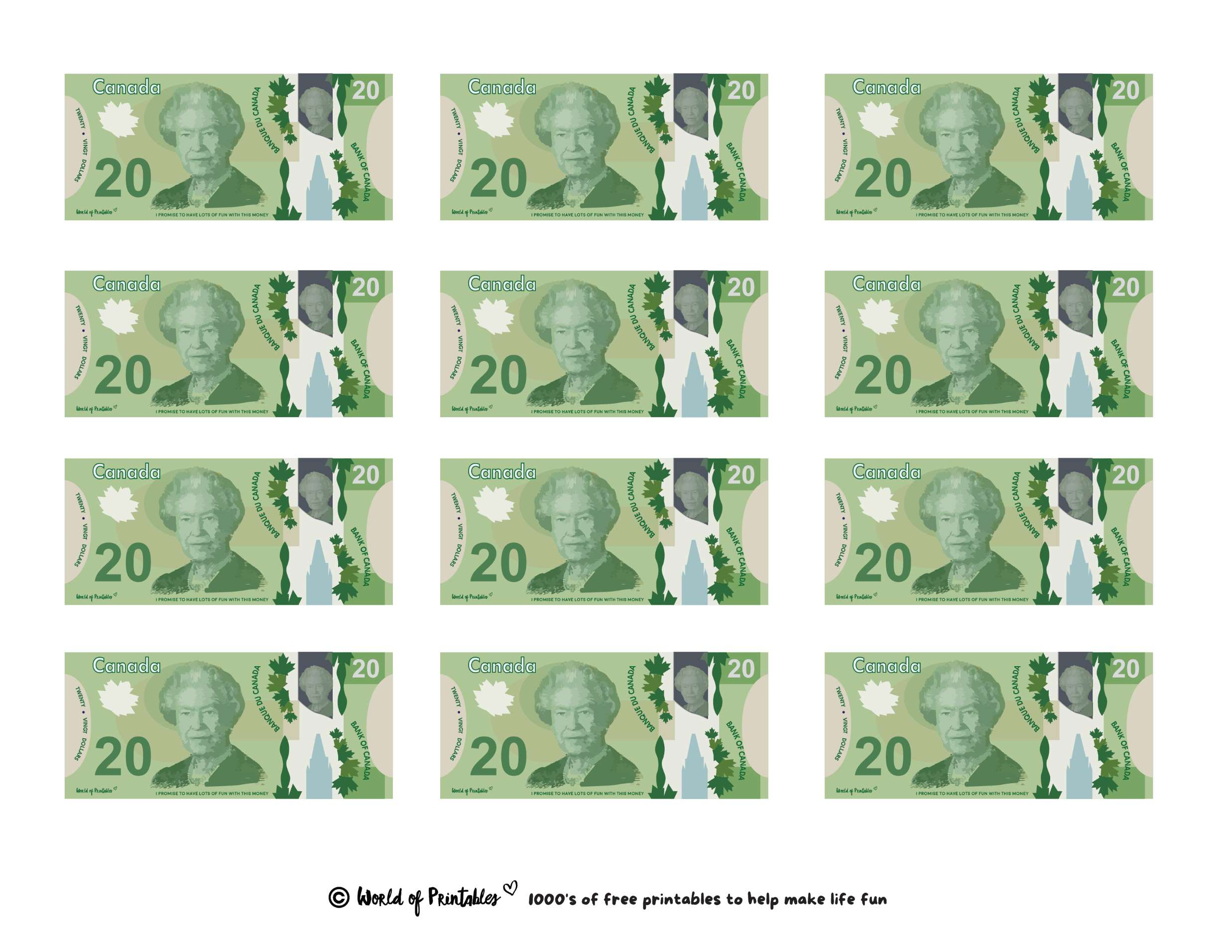 Printable Play Money - Play &amp;amp; Learn! - World Of Printables intended for Canadian Money Printables Free