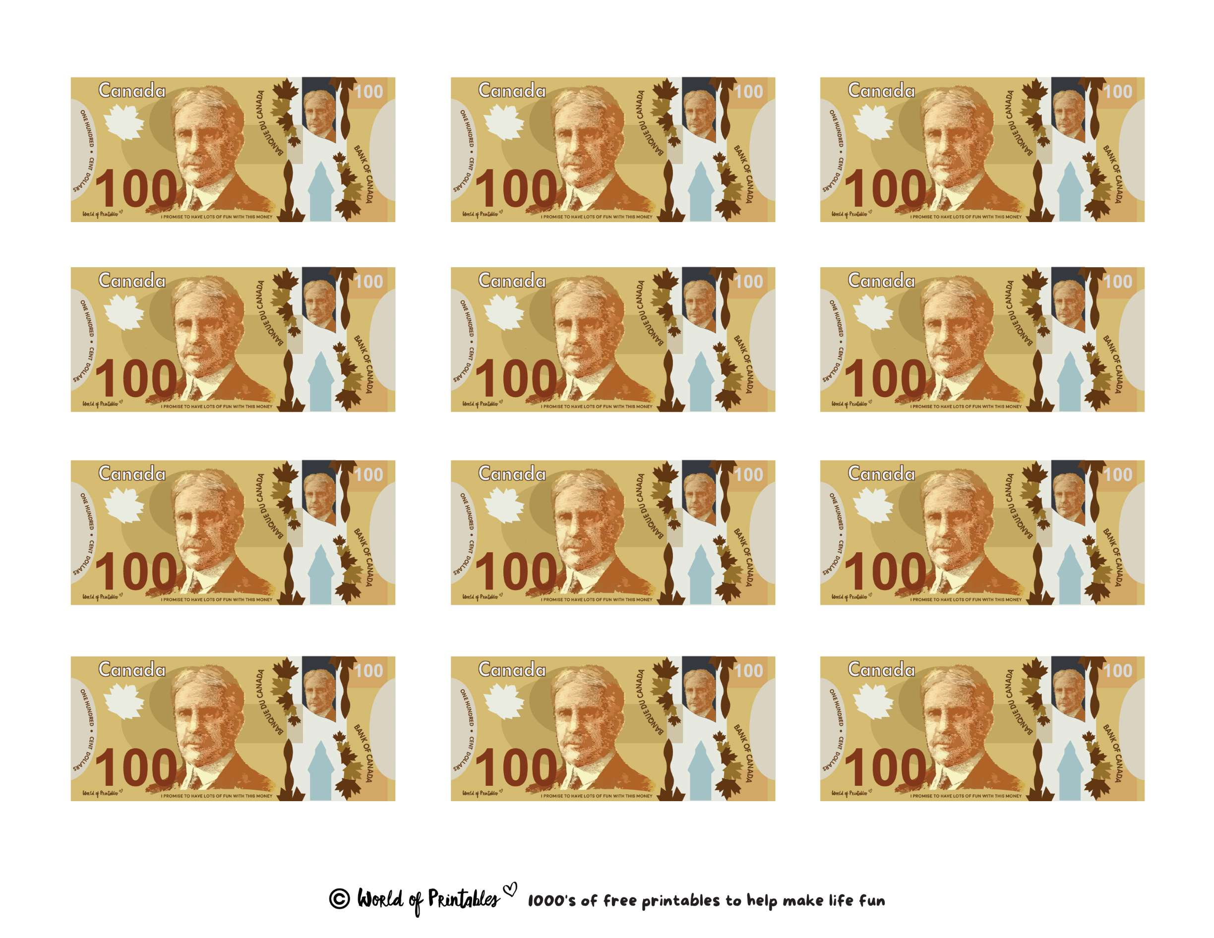 Printable Play Money - Play &amp;amp; Learn! - World Of Printables with regard to Canadian Money Printables Free
