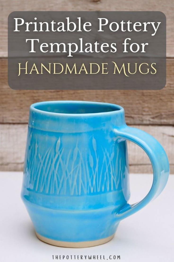Printable Pottery Mug Template For Belly Shaped Handmade Pottery Cup for Free Printable Pottery Templates