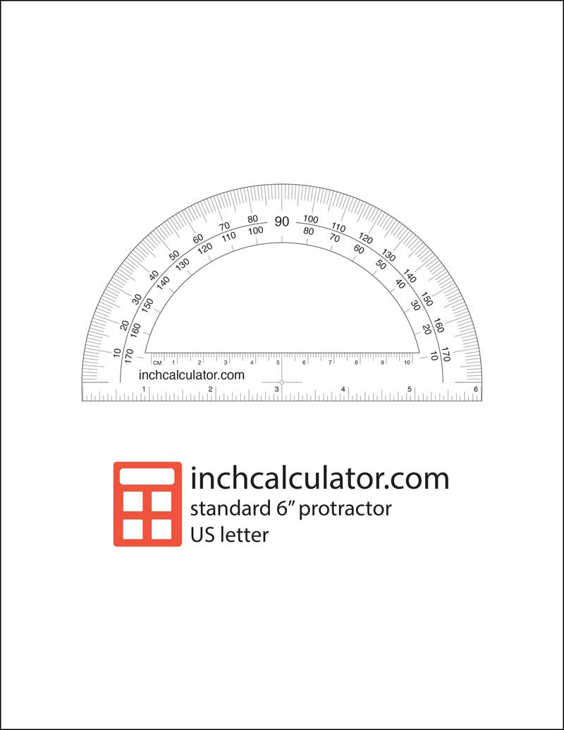 Printable Protractor - Inch Calculator throughout Free Printable Protractor