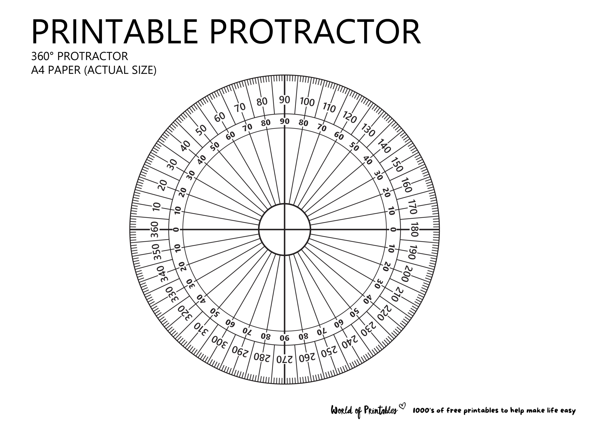 Printable Protractor - World Of Printables inside Free Printable Protractor