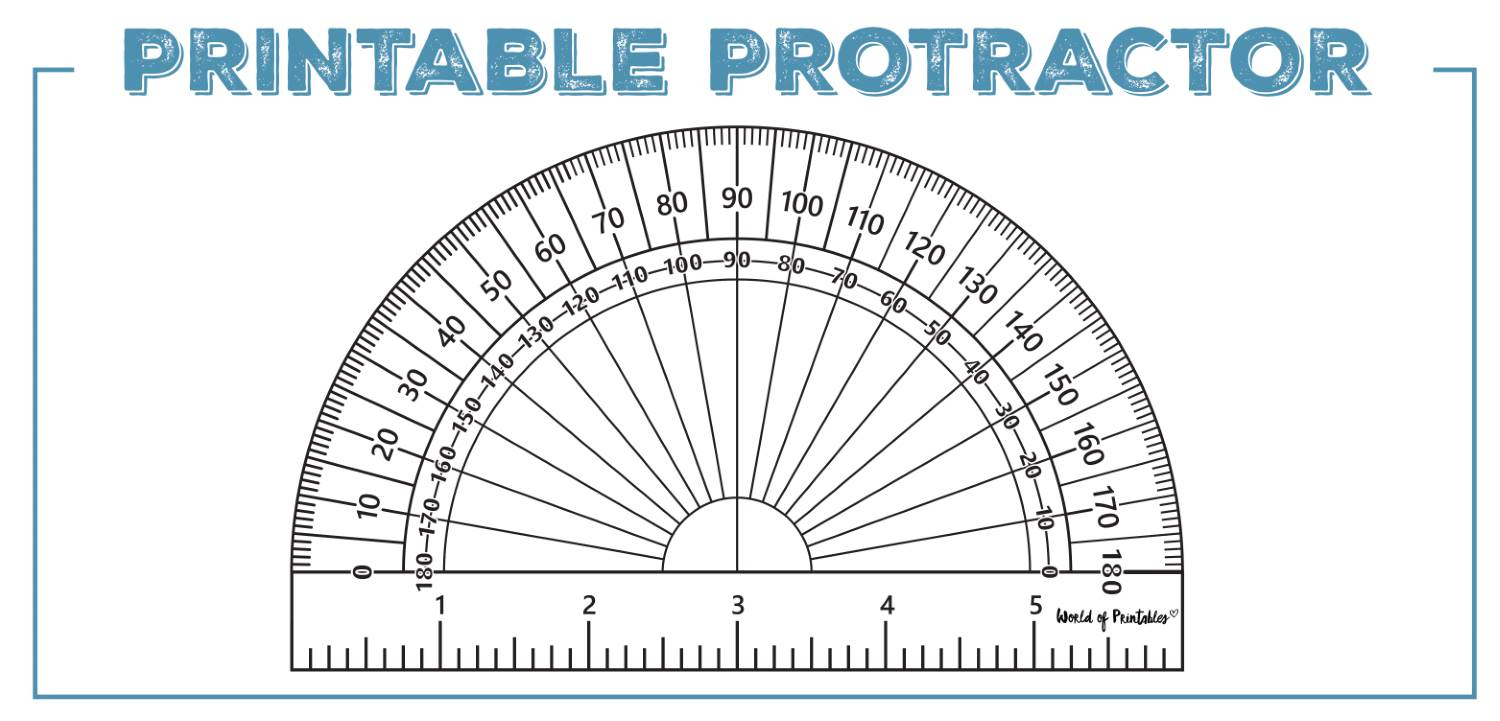 Printable Protractor - World Of Printables intended for Free Printable Protractor