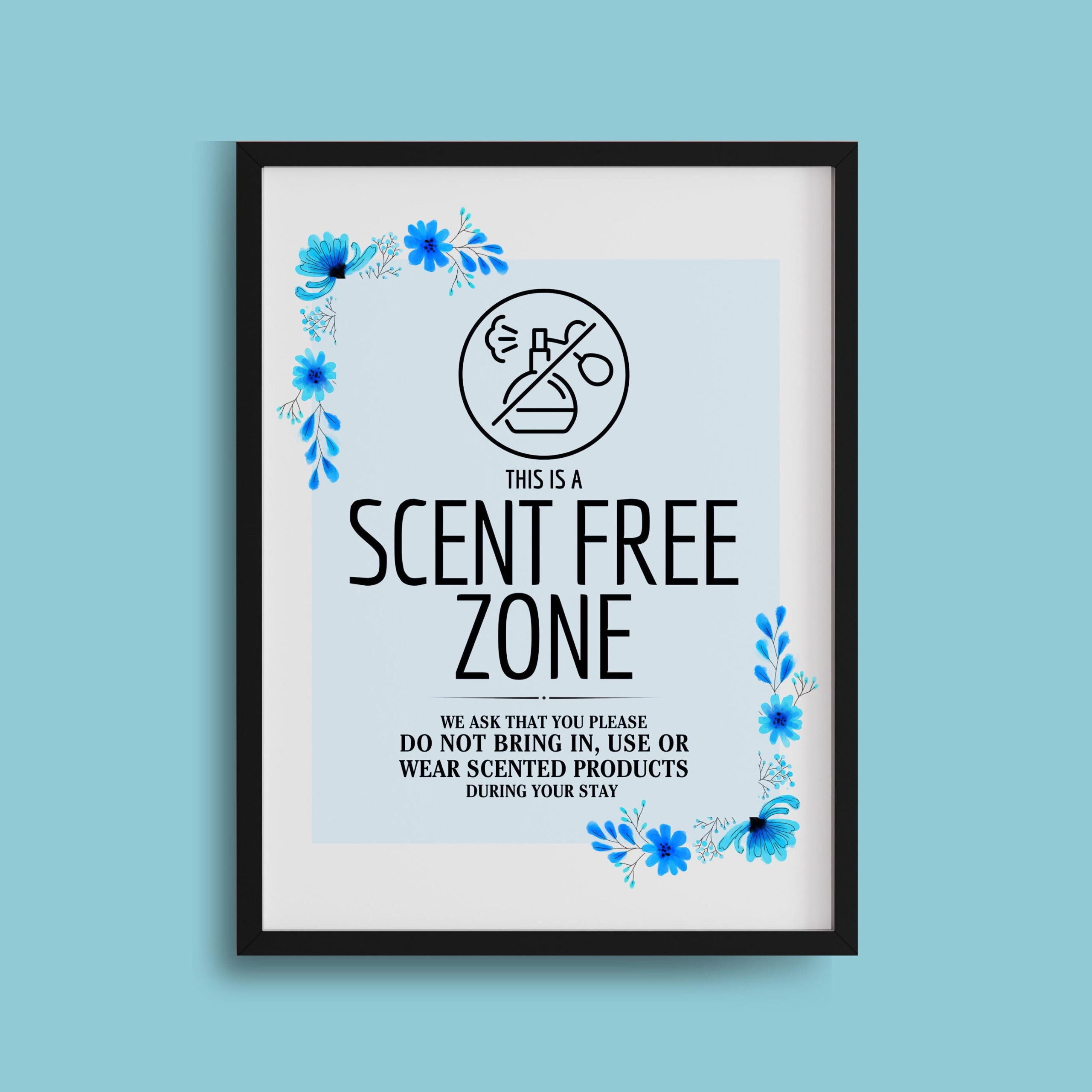 Printable Scent Free Zone Sign, Fragrance Free Health Care for Printable Scent Free Signs