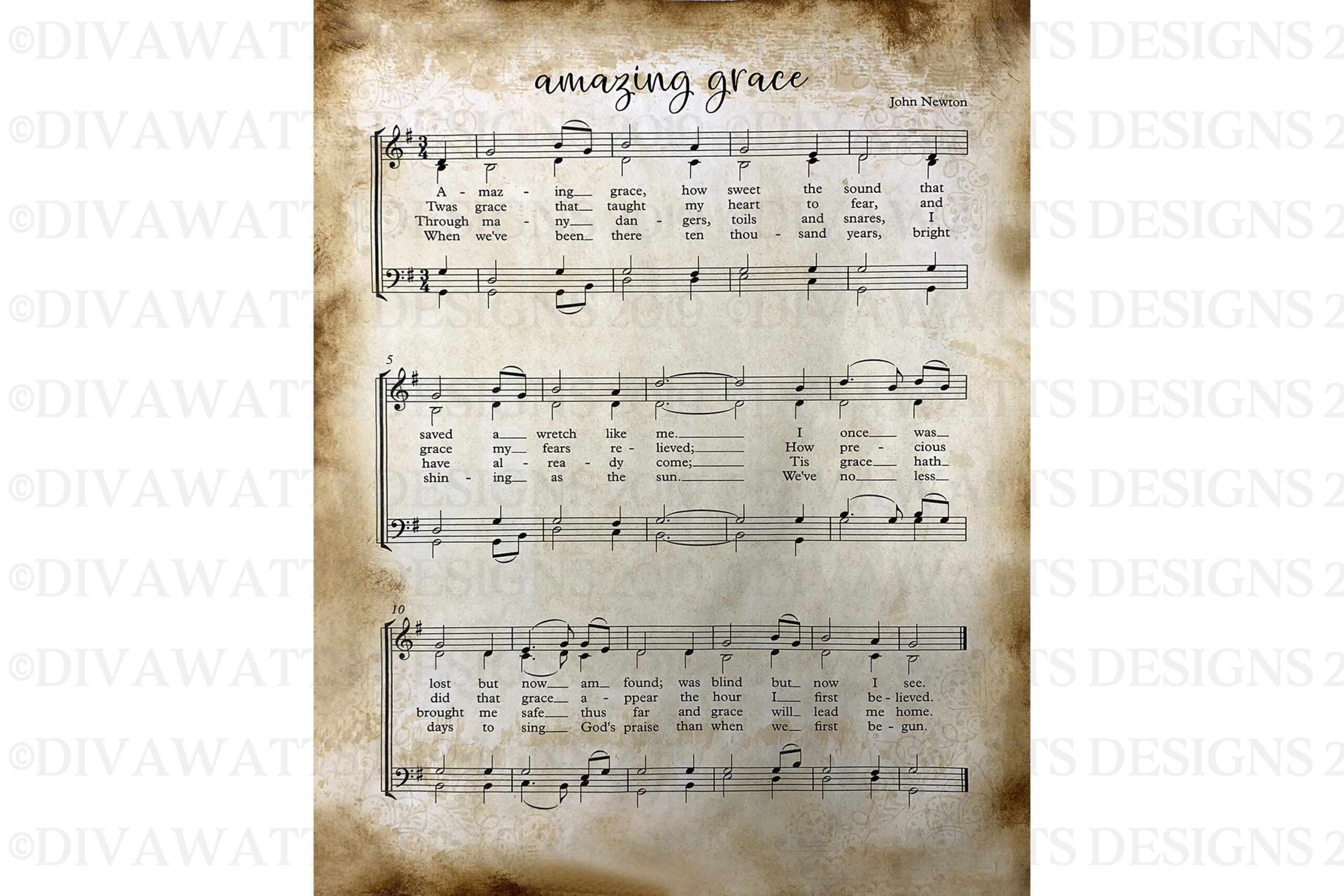 Printable - Set Of 3 Christian Hymn Sheet Music Songs Art intended for Free Christian Piano Music Printables