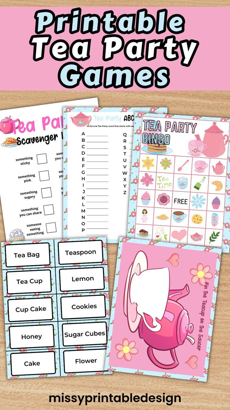 Printable Tea Party Games pertaining to Free Printable Tea Party Games For Adults