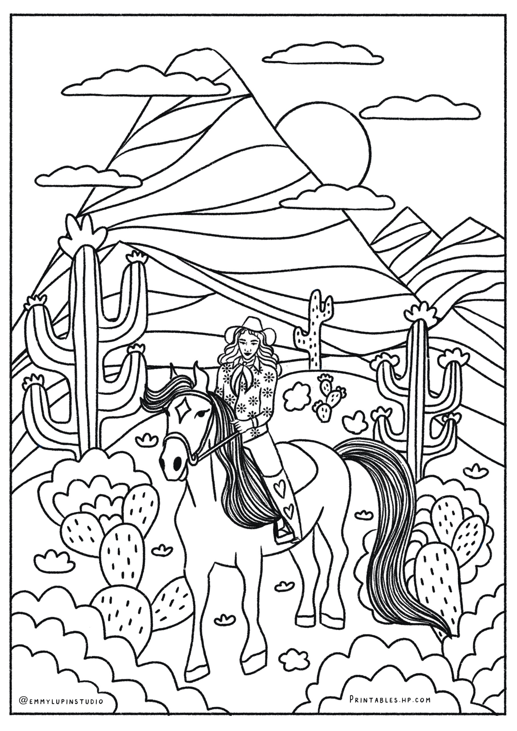 Printables - Free Coloring Pages &amp;amp; Learning Worksheets | Hp intended for Cowgirl Free Printables