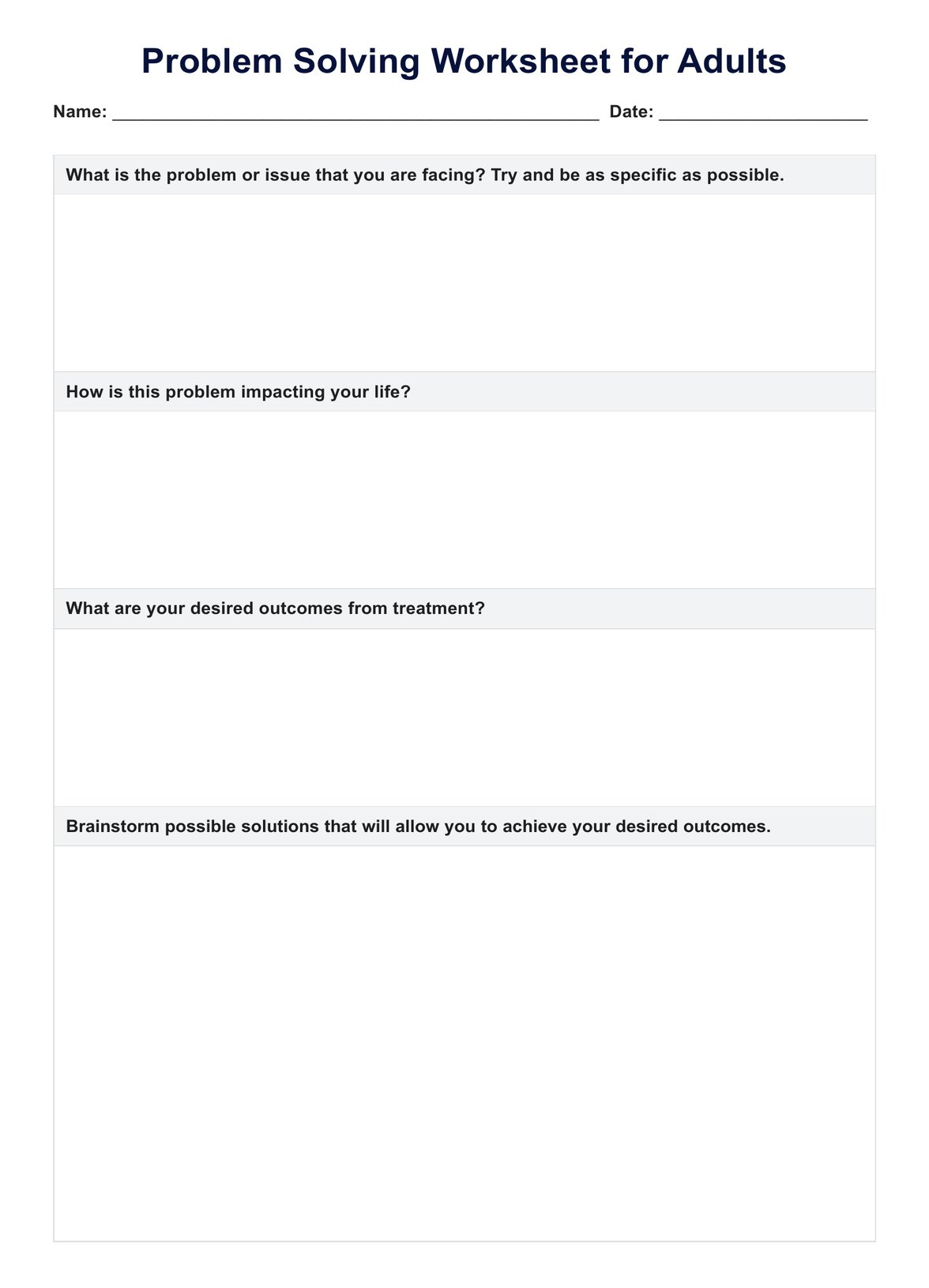 Problem Solving For Adults Worksheets intended for Free Printable Problem Solving Worksheets For Adults