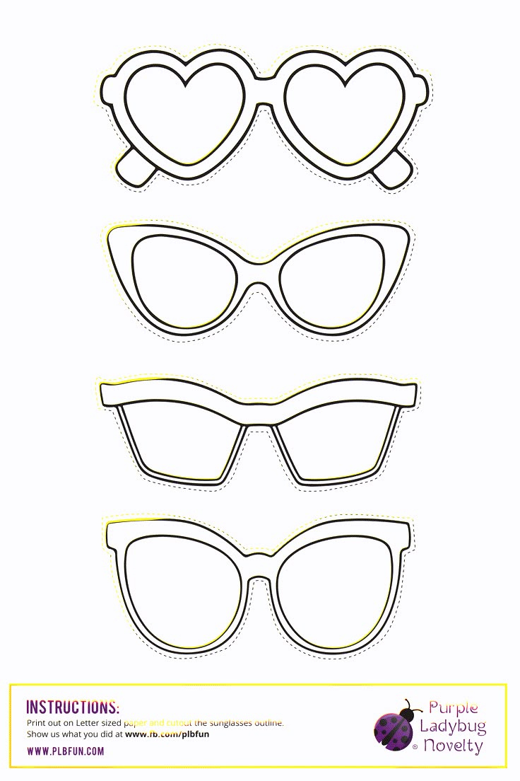 Purple Ladybug regarding Free Printable Sunglasses Pattern