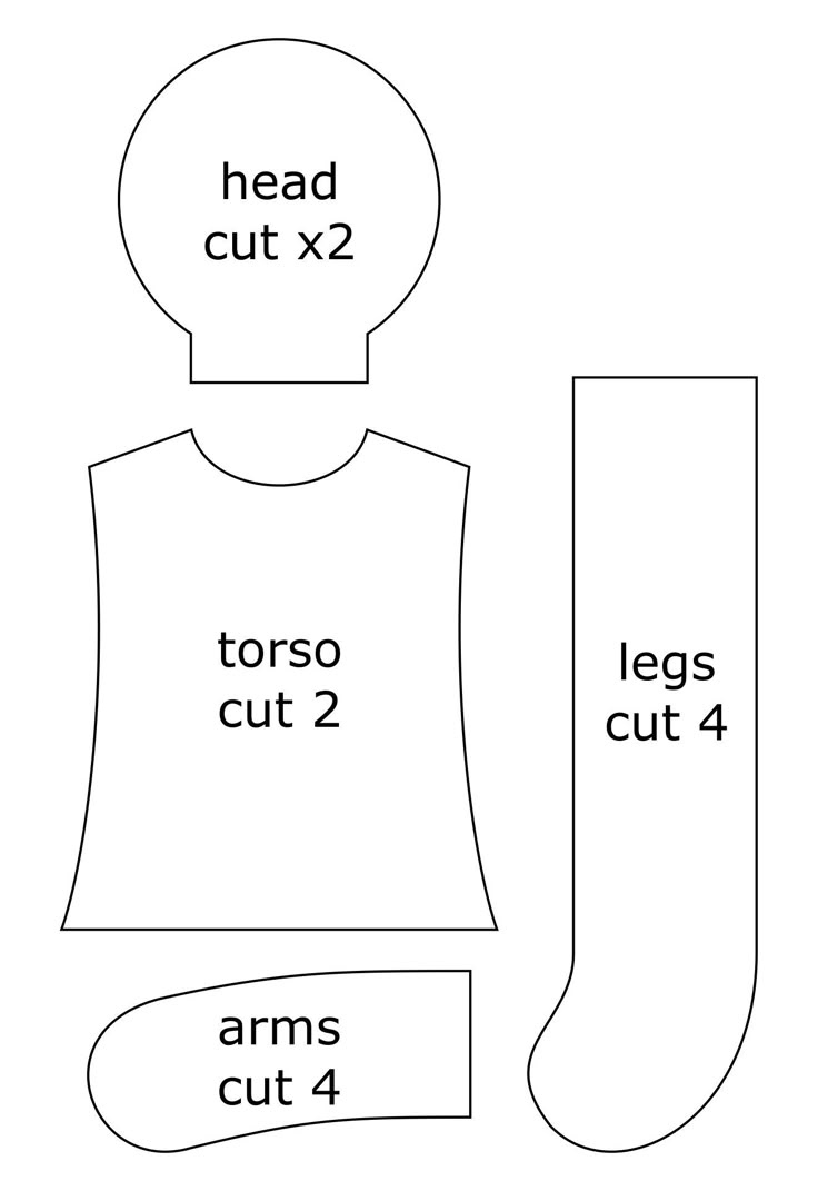 Rag Doll Sewing Pattern - 10 Free Pdf Printables | Printablee pertaining to Free Printable Rag Doll Sewing Patterns