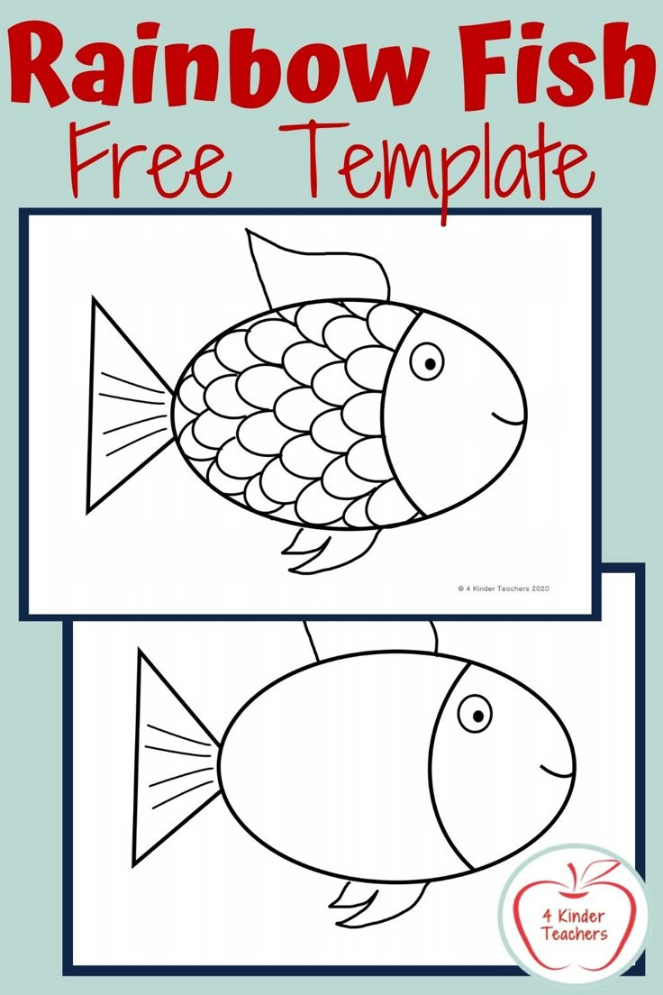 Rainbow Fish Free Printable pertaining to Free Printable Rainbow Fish Pattern