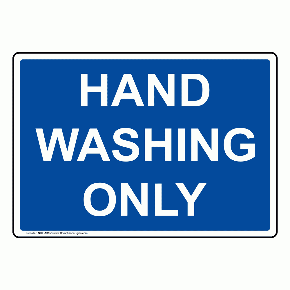 Rectangle Blue Hand Washing Only Sign Or Label throughout Free Printable Hand Washing Sink Only Sign